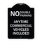 Signmission No Double Parking Anytime Commercial Vehicles Included Heavy-Gauge Alum, 24" x 18", BW-1824-23849 A-DES-BW-1824-23849 - alternate 1